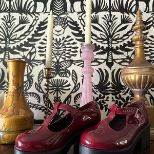 Elegant Burgundy Mary Jane Shoes